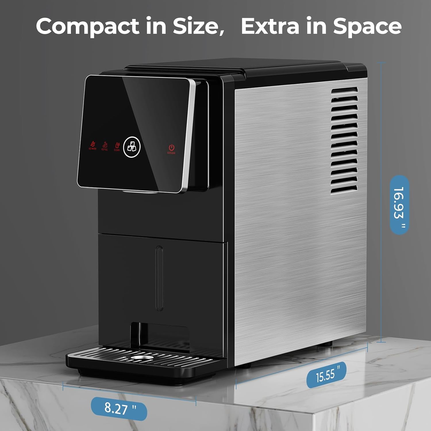 FREE VILLAGE Countertop Nugget Ice Maker,33 lb/24H Portable Ice Machine with 1.8L Water Tank Self-Cleaning,One-Touch Automatic Ice Dispensing,1.5 lb Ice Storage,for Home/Office/Kitchen/Bar
