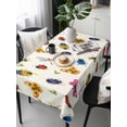 thumbnail image 2 of Cute Butterfly Dragonfly Rectangle Tablecloth, Farmhouse Botanical Floral Beige Waterproof & StainResistant Tablecloth, Washable Oil-proof Table Cover for Dining/Party/Wedding/Buffet 60x120 In, 2 of 9