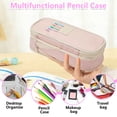 thumbnail image 4 of Rirool Large Capacity Pencil Case, Expandable Pencil Pouch Big Pen Bag for School Supplies with Zipper, Deformable Organizer for Teen Girls Boys, Pink, 4 of 7