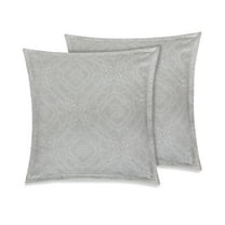 Delara GOTS Certified 100% Organic Cotton 2 Inch Flange Euro Sham Set of 2, 26"X26", Brown