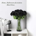 thumbnail image 3 of Zukuco 12Pcs Black Rose Artificial Flower, Realistic Single Stem Fake Silk Rose Bouquet for Wedding Party Home Centerpiece Hotel Office Decor, 3 of 5