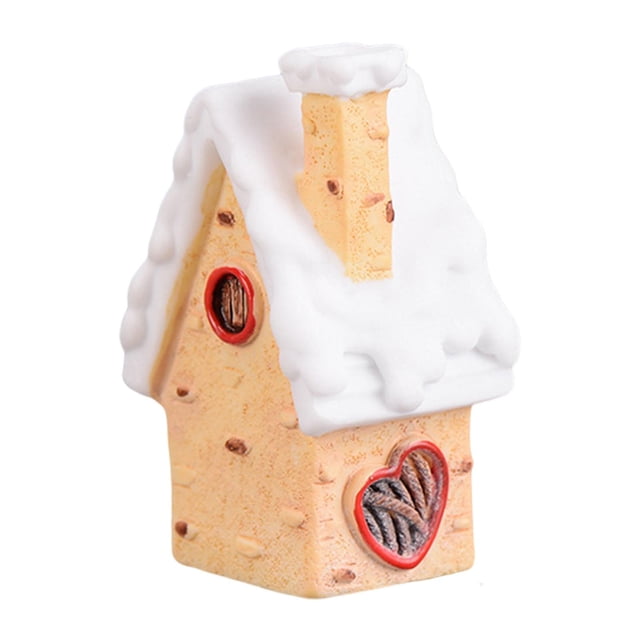 Estatua De Resina Sunnimix Casa De Pueblo Adornos Navidad Miniatura Beige 2.5x2.1x5.3cm