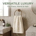 thumbnail image 2 of REGALWOVEN Decorative Embossed Leaf Hand Towels, Pure Cotton, Ultra Soft & Absorbent 28 x 16 Inch Bathroom Towel Set for Spa, Gym, Guest Room Beige 1pk, 2 of 7