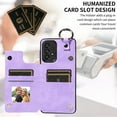 thumbnail image 2 of Nalacover for Samsung Galaxy A53 5G Wallet Case with Card Slots & Metal Finger Ring, Durable PU Leather Back Double Magnetic Botton Flip Kickstand Purse Shockproof Phone Case,Purple, 2 of 10