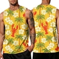 thumbnail image 2 of Satingcolo Sleeveless Tank Top for Men, Hawaiian Graphic Sleeveless Shirt, Summer Beach Daiyl Wear Tops, 2 of 6