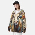 thumbnail image 3 of KLL Veste à Capuche Extérieure Protection Solaire UPF 50+ pour Hommes et Femmes, Imprimé Fleur Vache, Manches Longues, Pêche, Randonnée, Performance - Grande Taille, 3 of 7