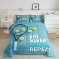 thumbnail image 2 of Feelyou Blue Tennis Print Queen Comforter Set, Cartoon Ball Sports Bedding Sets, Teens Kids Boys Girls Reversible Bedding Comforter Set, Super Cozy Room Decor, 3-Piece, 2 of 8