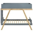 thumbnail image 3 of Frankie Wood Twin Over Twin Bunk Bed Van Courtland Blue and Natural, 3 of 7