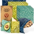 thumbnail image 1 of Akeeko Reusable Beeswax Food Wraps - Assorted 9 Packs, Reusable, Plastic-Free Food Storage, 5 Small, 3 Medium, 1 Large Wraps with Abstract Curves Pattern, 1 of 6