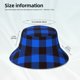 thumbnail image 3 of Balery Buffalo Plaid Blue Black Sombreros para el sol para hombre y mujer, sombrero de pescador con UPF 50+, 3 of 6