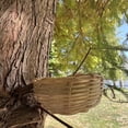 thumbnail image 5 of Hand Woven Bamboo Bird Nest,Bamboo Woven Bird Nest，Portable Cozy Birds Nest with Metal Hook,Country-Style Birds Cages Accessory for Canary Swallow,Durable Natural Bird Cage House(Camouflage,), 5 of 5