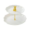thumbnail image 2 of Soporte para cupcakes y postres, soporte para pasteles, centro de mesa, elegante soporte para cupcakes de 2 niveles Oso blanco con oro, 2 of 9