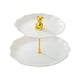 thumbnail image 2 of Soporte para postres y cupcakes de 2 niveles, multifuncional, para aperitivos y frutas, ideal para servir repostería. Oso blanco con oro, 2 of 9