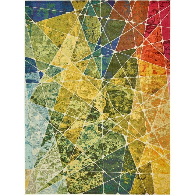 Unique Loom Estrella Mosaïque Zone en Détresse Tapis 9' x 12' Rectangle Multi/vert