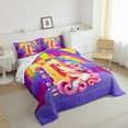 thumbnail image 3 of Manfei Unicorn Initial 2pcs Bedding Comforter Set,Cartoon Unicorn Twin Comforter Sets,Galaxy Stars Breathable Bedding Set,Ultra Soft Kawaii Room Decor,Reversible, 3 of 8