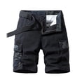 thumbnail image 2 of Homeyce Men's Cargo Shorts with Multi-Pocket Elastic Waistband Short Pants Drawstring Ripstop Straight Leg Camo Cargo Pants Relaxed Fit Outdoor Hiking Camo Stretch Pants,Black 2XL, 2 of 5