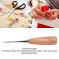 thumbnail image 3 of Wood Handle Drillable Awl, DIY Stainless Steel Leather Sewing Awl Lightweight Ergonomically Handle 8pcs Professional  For Scribing, 3 of 8