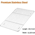 thumbnail image 3 of GFDYREE Cooling Rack Pack of 2, Stainless Steel Baking Racks for Baking Roasting Grilling Drying, Rectangle 15.3''x11.25''x0.6'', Oven & Dishwasher Safe, 3 of 7