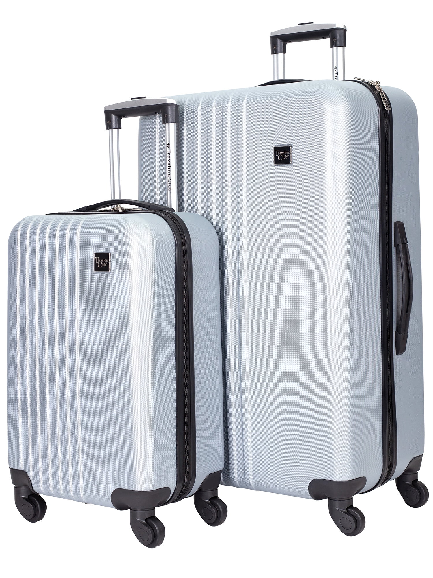 Photo 1 of TRAVELERS CLUB 2PC ROLLING HARDSIDE LUGGAGE SET, SILVER