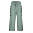 thumbnail image 4 of FNFYFH Clearance Breathable Ladies Linen Pants Solid Color Summer, 4 of 5