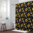 thumbnail image 6 of Summer Flowers Shower Curtain for Bathroom Decor, Farmhouses Watercolor Sunflowers Cute Bee Black Waterproof Fabric Shower Curtain, 36"x72" Set with 12 Hooks, 6 of 9