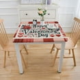 thumbnail image 3 of nygtbtfer Gnomes Love Table Cloth, Fitted Tablecloths with Elastic Edge, Wipeable Table Cover for Kitchen Wedding Romantic Red Heart Branches, 3 of 7