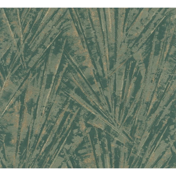 Concord Wallcoverings Modern Textured Wallpaper Geometric, Vinyl Accent Wall Stripes, Green Gold Metallic, 27 in x 33 Ft (74 sq. ft), 91936