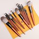 thumbnail image 1 of Nvzi Juego de 12 brochas de maquillaje, brochas para base, polvos, correctores, sombras de ojos y rubor, con bolsa de almacenamiento naranja, 1 of 4