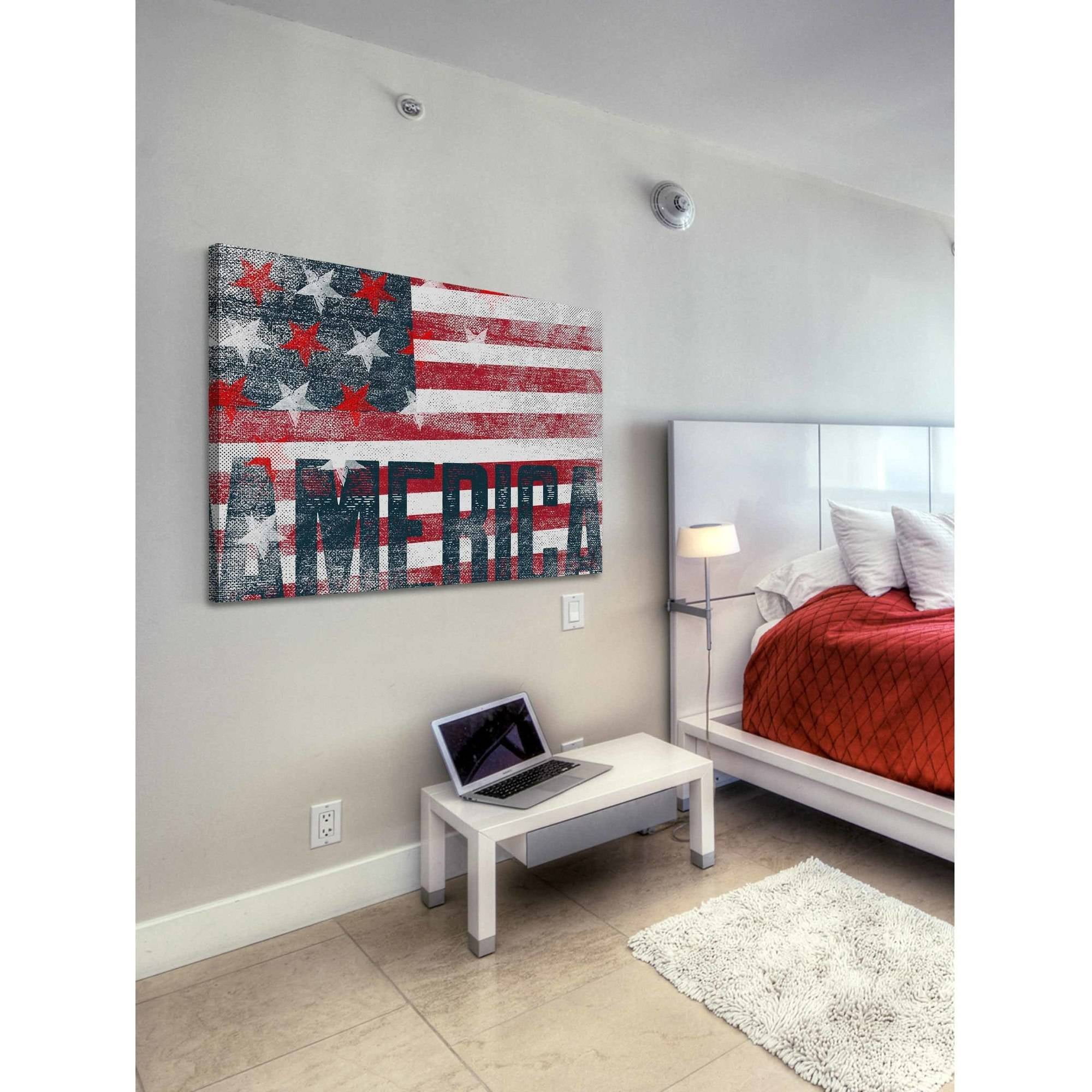 Marmont Hill "Stars Stripes" by Rick Martin Painting Print on Wrapped Canvas