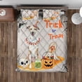 thumbnail image 4 of Trick or Treat Whippet Funny Mummy Cosplay Pumpkin Candy Basket Quilt Bedding Set Dog Lover 1 Blanket Bed Cover 2 Pillowcases - 12016, 4 of 5