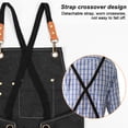 thumbnail image 3 of Men Women Thick Canvas Bib Apron for Kitchen Cooking Workshop Woodworking Gardening Heavy Work Adjustable Black, 3 of 10