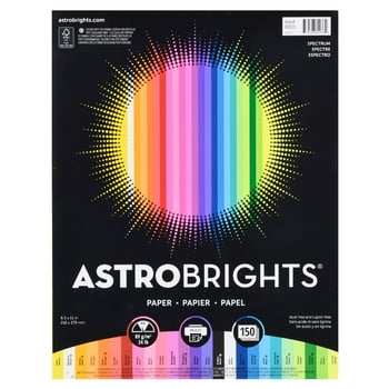 Astrobrights Color Paper, 8.5" x 11", Spectrum 25-Color Assortment, 150 Sheets