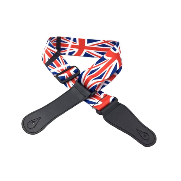Correa de guitarra única con diseño de bandera de la Unión, correa de hombro ajustable para bajo eléctrico, para hombre y mujer, 1 unidad