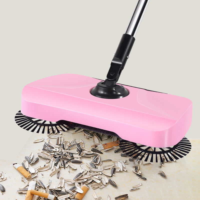 Household Cleaning 360 Hand Push Sweeper Home Sweeping Mopping Machine Vacuum Cleaner Pink