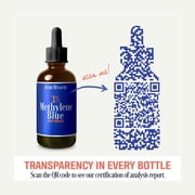 Methylene Blue 1% Liquid – 10 mg per 1 mL Serving – 60mL (2.03 fl oz) – About 60 Servings per Bottle (2 Pack) – Third-Party Tested – Amber Glass Bottle