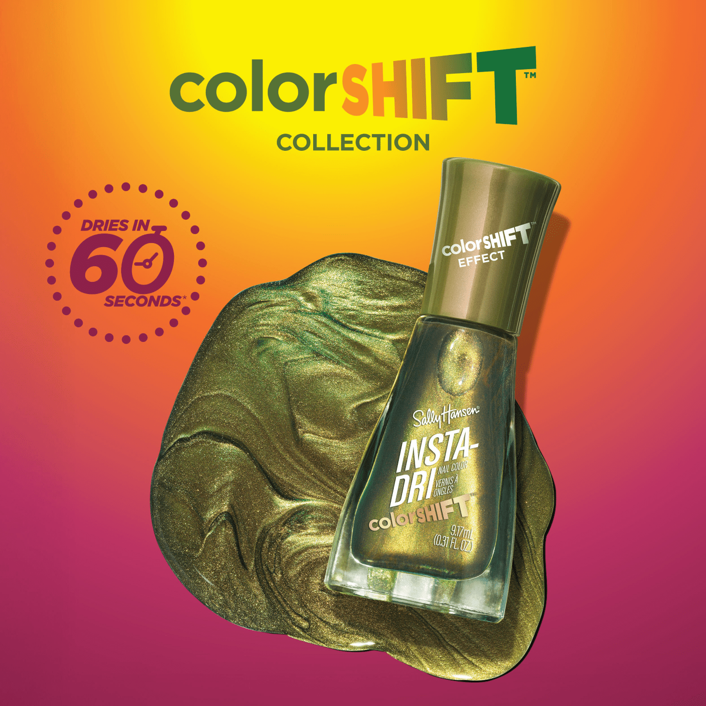 Sally Hansen Insta-Dri Color Shift, Hot Chromatity, 9.17ml (0.32oz)
