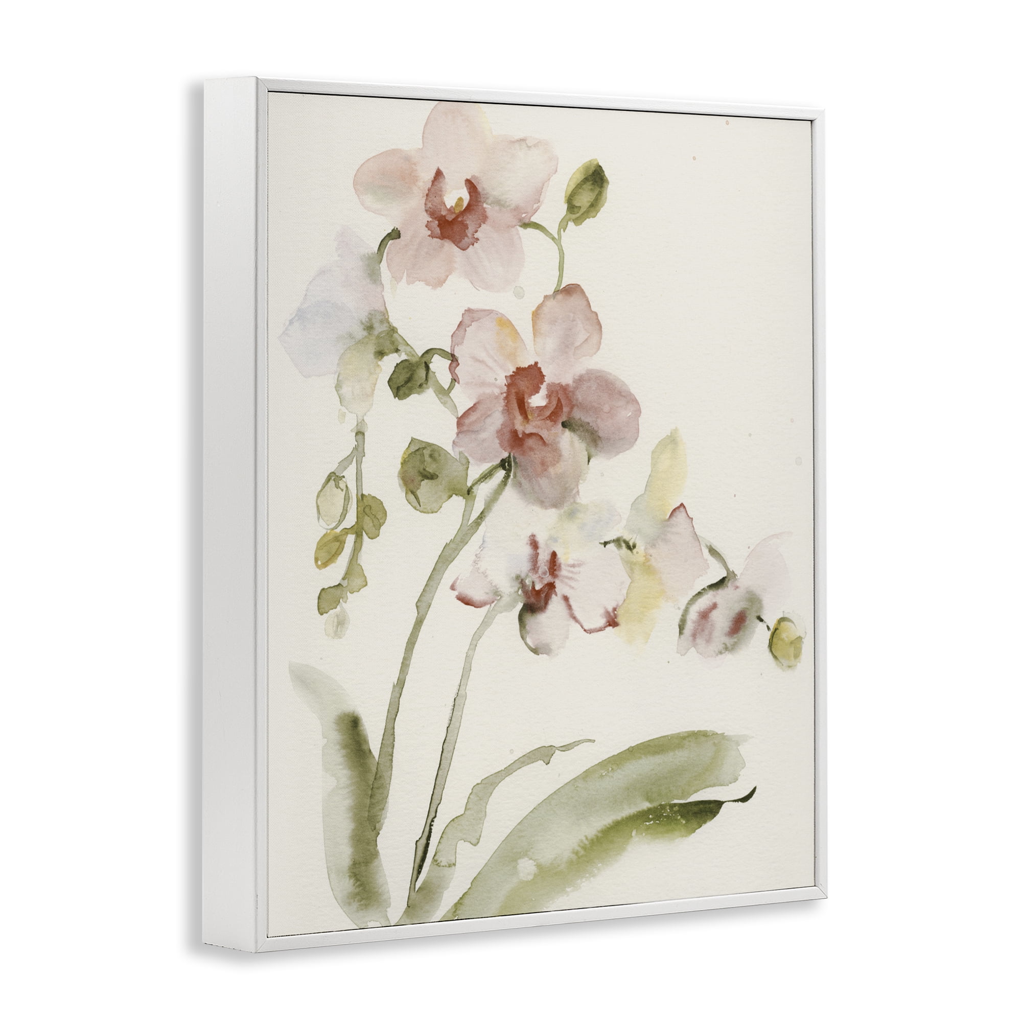 Stupell Industries Gentle Pink Orchid in Bloom White Framed Giclee Art, design by Victoria Barnes