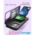 thumbnail image 3 of TORU CX SLIM for iPhone 14 Pro Max Case Wallet | Protective Shockproof Heavy Duty Cover with Hidden Card Holder & Card Slot | Mirror & Wrist Strap Included - Purple, 3 of 7