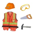 thumbnail image 1 of Disfraz de Trabajador de Construcción con Casco Gafas Chaleco Sierra Martillo Poliéster Seguro Adecuado para Eventos Infantiles Fiestas Cumpleaños Fotografía Escénica, 1 of 8