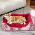 thumbnail image 5 of Uutvery Dog Bed Stripe Cats Beds Dogs Beds Cats Cave Soft Comfortable Pet Bed Sofa Bed Washable Dog Bed Pet Products Holiday Themed Pet Furniture for Indoor Use, 5 of 6