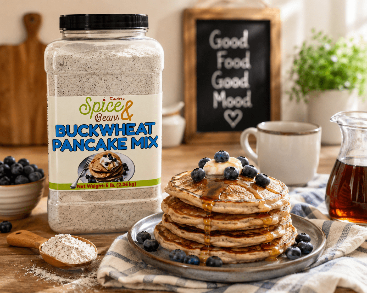 Buckwheat Pancake Mix | Earthy and Nutty Flavor | By Dasher's Spice & Beans | 5 lb.