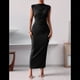 thumbnail image 4 of Vestido Ajustado Fruncido para Mujer, Color Negro, Talla S, 4 of 7