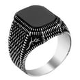thumbnail image 2 of Sunjoy Tech Fashion Ring Comfortable Shining Luxurious Trendy Personality Decorate Alloy Inlaid Black Gem Ring Gift, 2 of 8