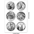 thumbnail image 2 of 1sheet Animals Round Stamps Clear Stamps for Card Making Fox Squirrel Rabbit Hedgehog Sika Deer Transparent Silicone Stamp Rubber Stamp Paper ing Stamp for Journal Scrapbooking Decoration, 2 of 7