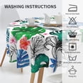 thumbnail image 5 of Tropical Palm Leaves Tablecloth Round 60 Inch Summer Flora Tablecloth Washable Blue Green Banana Leaf Table Cloth for Kitchen Dinner Room Holiday Picnic Party Camping Patio Indoor Outdoor Home Decor, 5 of 6