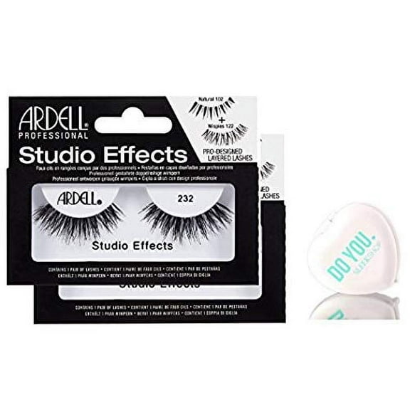 Ardell Professional STUDIO EFFECTS Custom Layered Lashes, 2-pack (with Sleek Compact Mirror) (232 (2-pack))