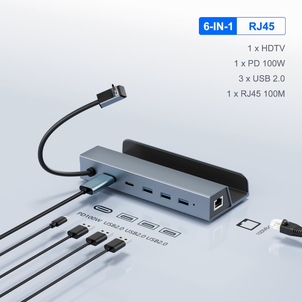 Upgrades Aluminum USB C Dock 4K 60Hz Output Gigabit Ethernet Multiple Device Connection Simple to Operate for Gaming