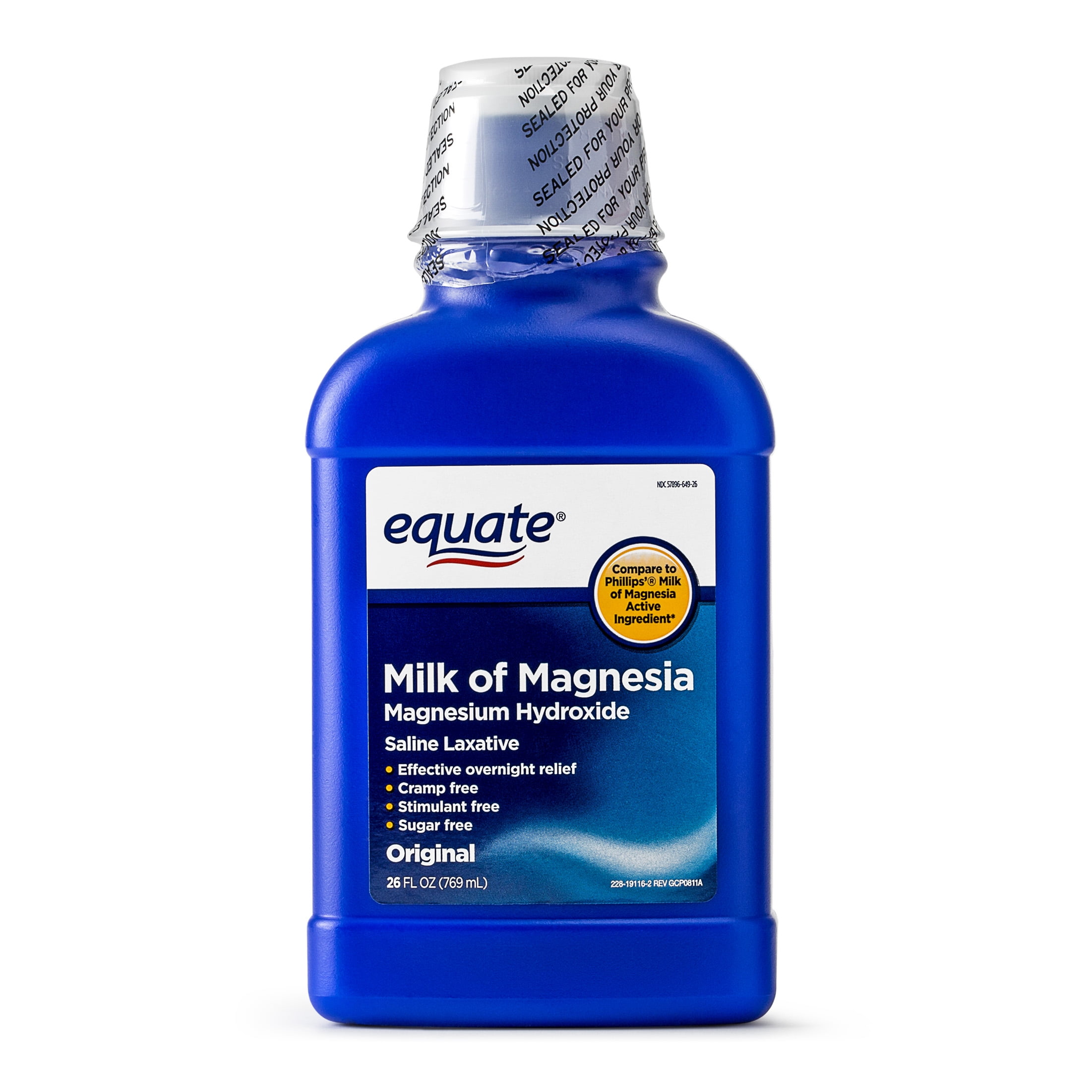Equate Milk of Magnesia Saline Laxative, Original Flavor, 1200 mg, 26 fl oz