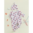 thumbnail image 4 of BemeyourBBs Newborn 4th of July Romper American Flag Long Sleeve Jumpsuit Hat, 4 of 9