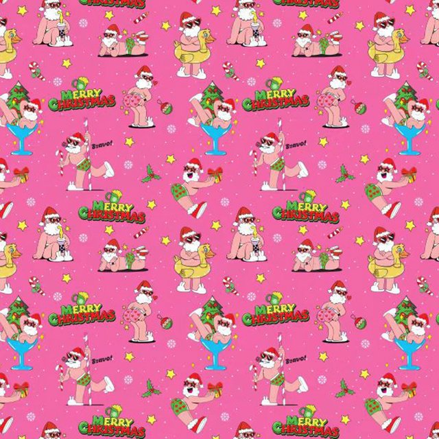 Papel de regalo caprichoso con diseño de Papá Noel para paquete de hojas, ideal para envolver regalos personales y pagar rápidamente